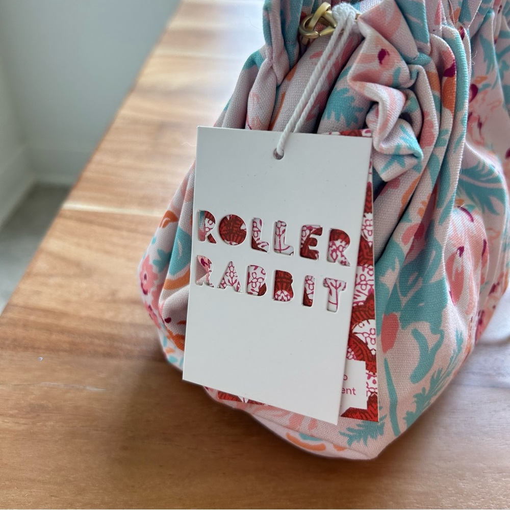 NWT Roller Rabbit Amandine Printed Clam Shell Shoulder Bag - Picture 4 of 7